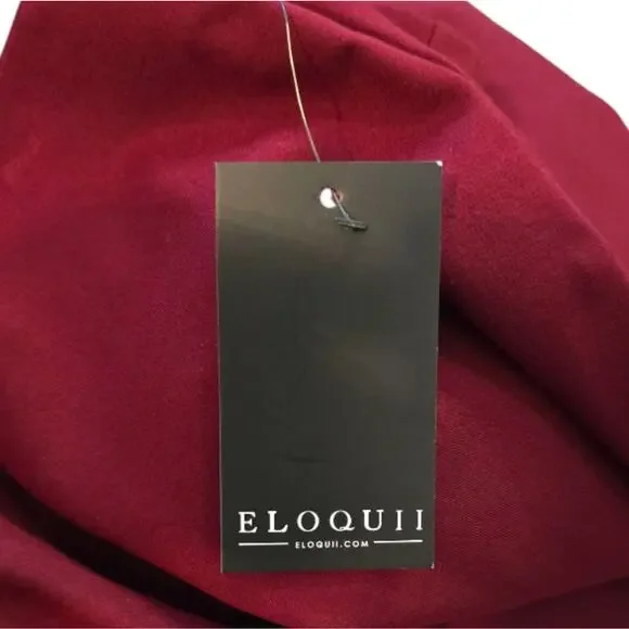 Eloqii Colorblock Column Skirt Burgundy and Pink Career midi Plus Size 20‎ New! - Picture 6 of 11